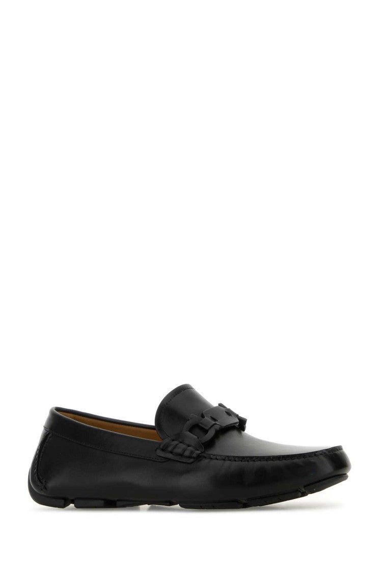 Salvatore Ferragamo Black Leather Byte Loafers