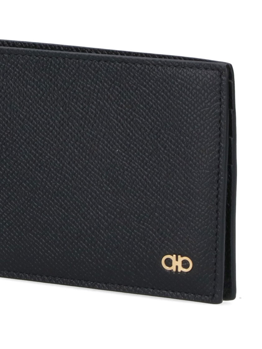Ferragamo "Gancini" Bi-Fold Wallet Black