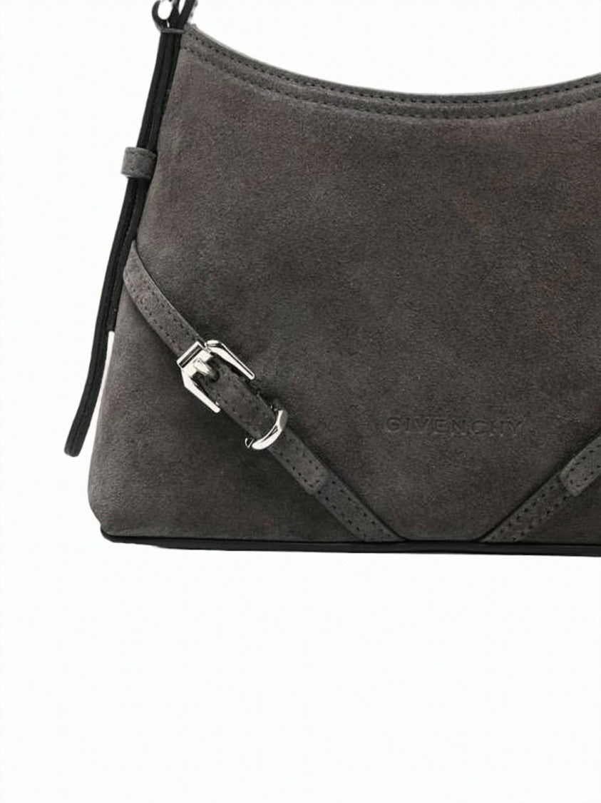 Givenchy Structured Dark Grey Suede Handbag