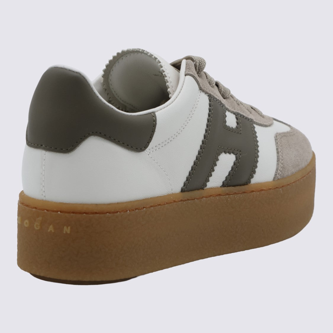 Hogan Platform Sneakers With Taupe Suede Accents