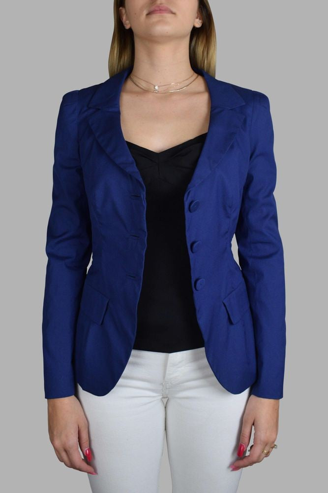 Prada Tailored Blue Blazer With Scalloped Collar