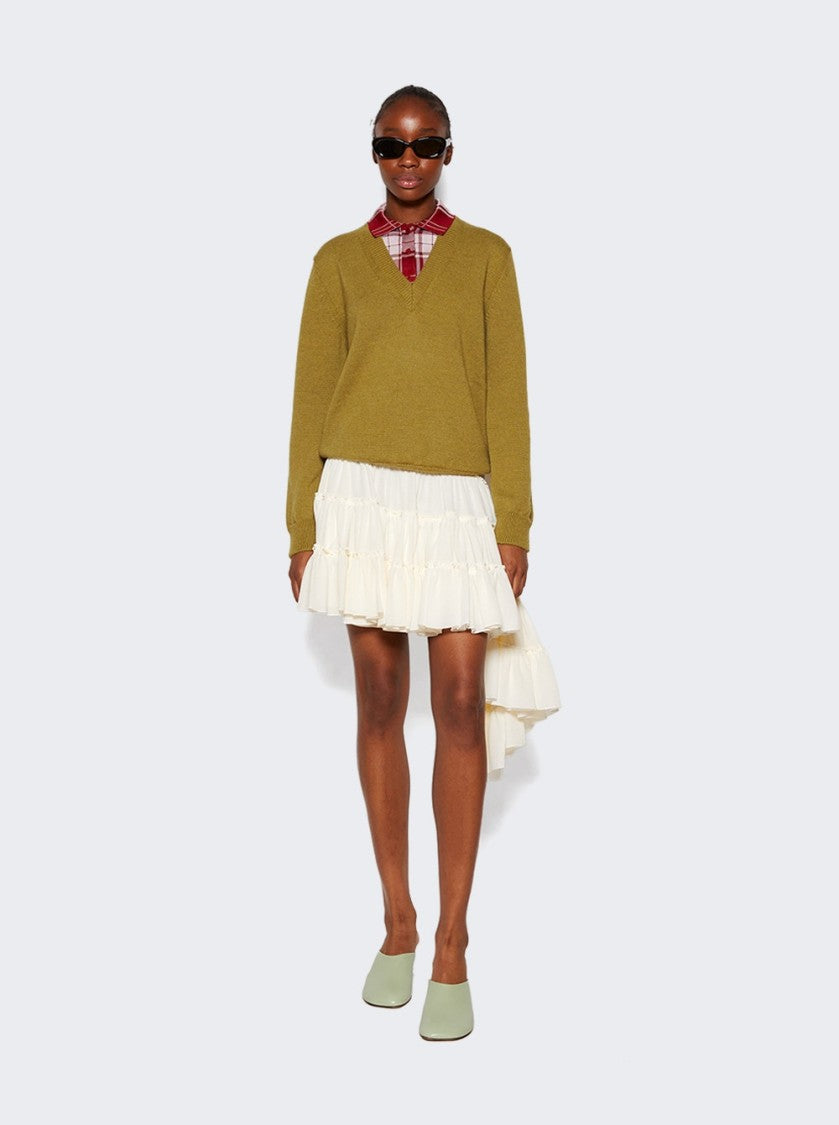 Loewe Asymmetrical Layered Silk Skirt With Ribbed Waistband