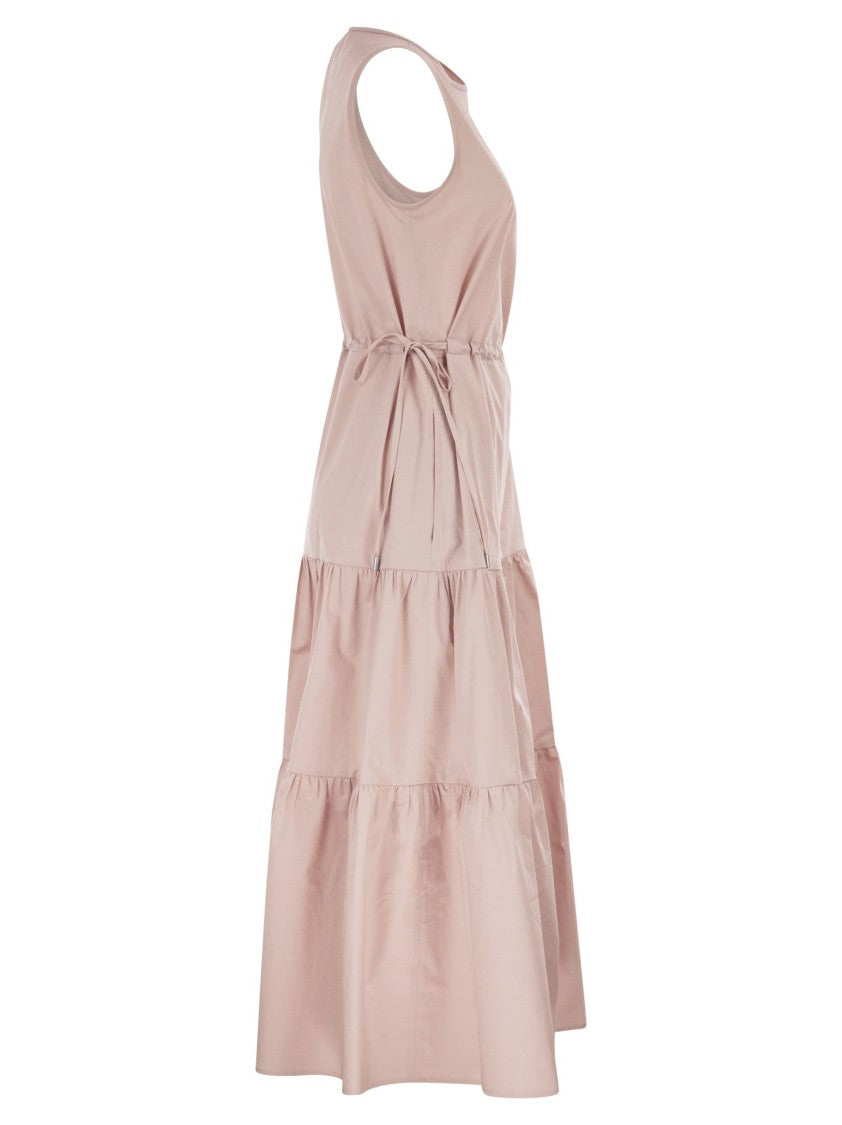 Peserico Sleeveless Midi Dress In Stretch Cotton