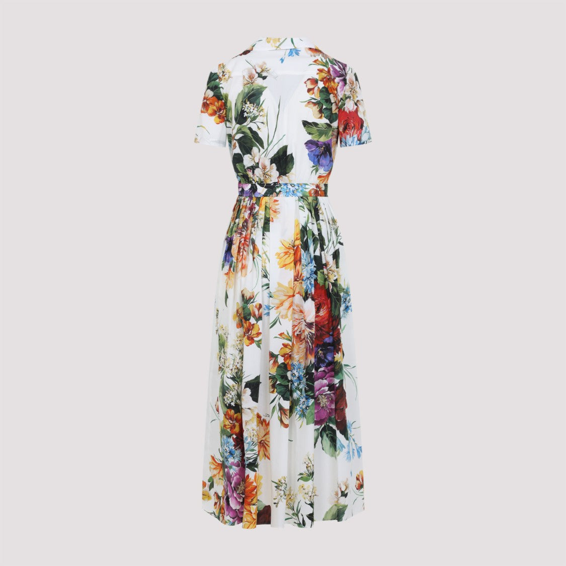 Dolce & Gabbana Ankle-Length Multicolor Floral Print Dress