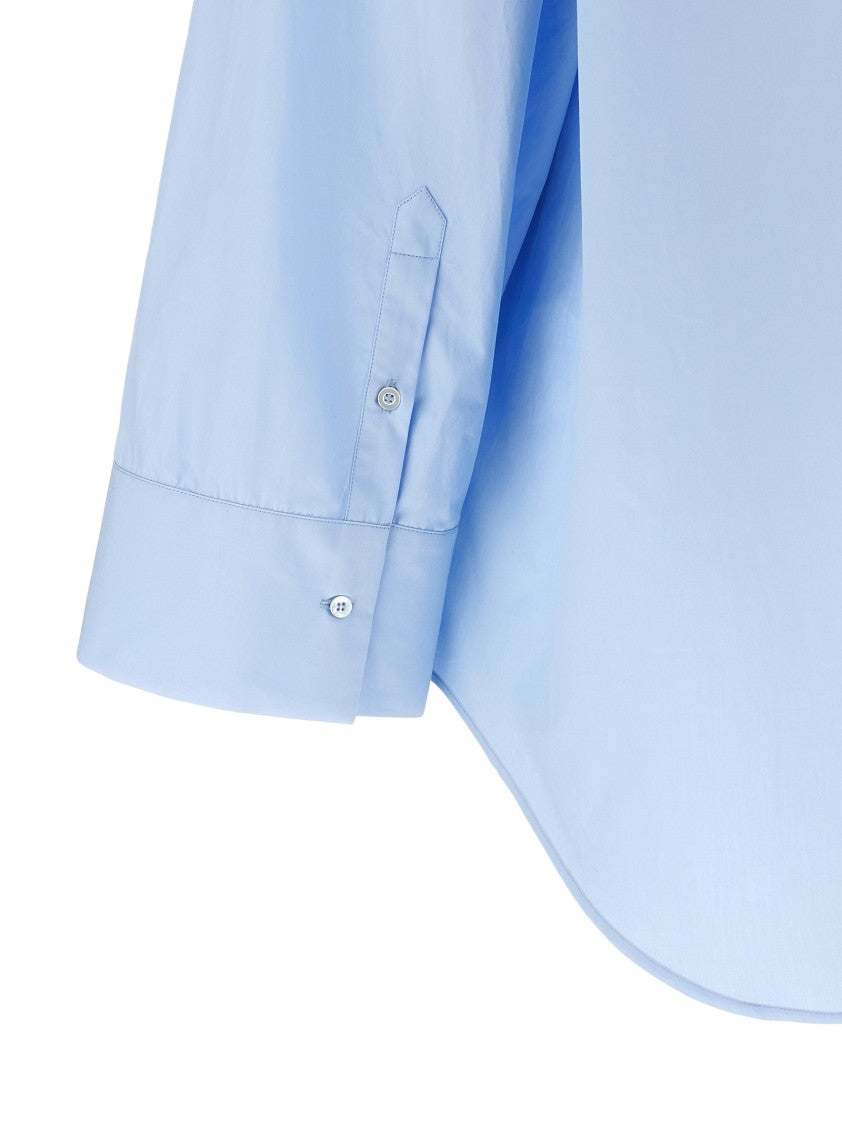 Fabiana Filippi Trompe L'oeil Cotton Poplin Shirt With V-Neck