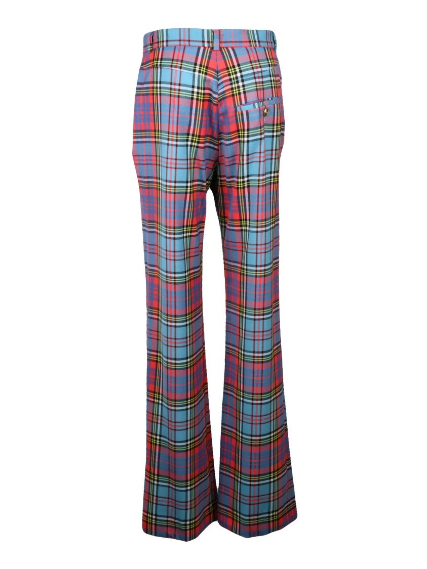 Vivienne Westwood High-Waisted Wide-Leg Vivienne Westwood Trousers With Plaid Pattern