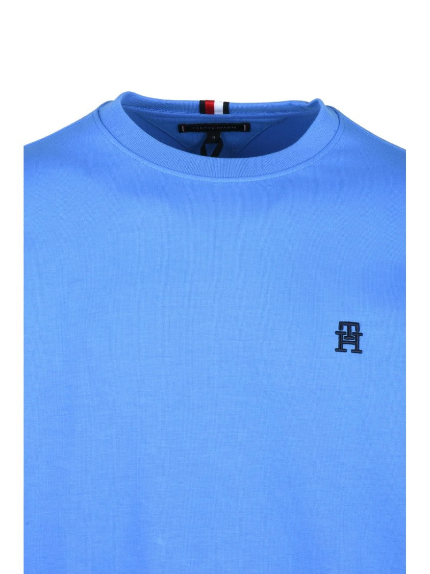 Tommy Hilfiger Light Blue Crewneck Cotton Sweatshirt