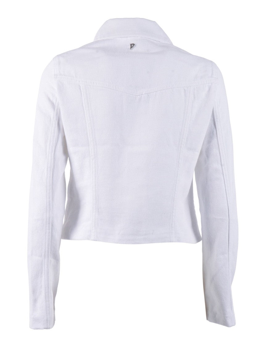 Dondup White Cotton Casual Utility Jacket