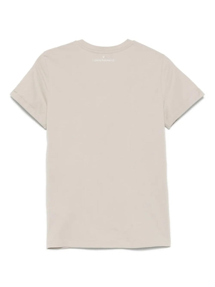 Lorena Antoniazzi Taupe Star-Appliqué T-Shirt