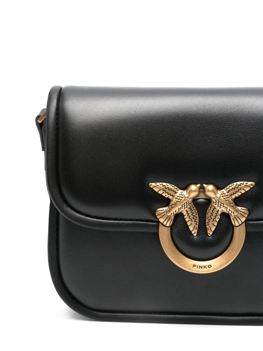 Pinko Black Leather Crossbody Bag