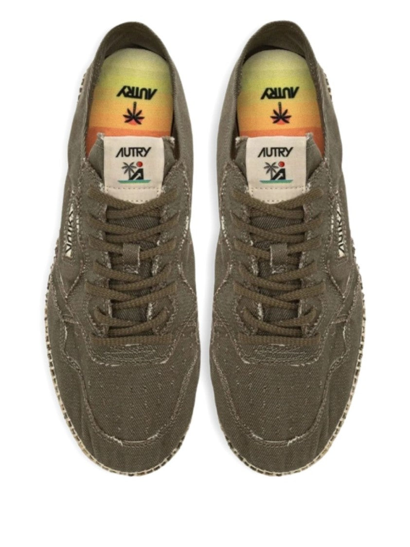 Autry Canvas Espadrilles With Jacquard Logo And Summer Motif