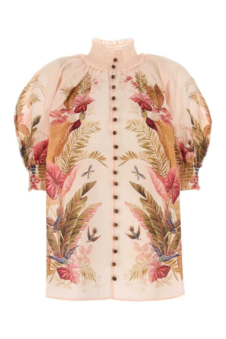 Zimmermann Printed Ramie Ascension Blouse