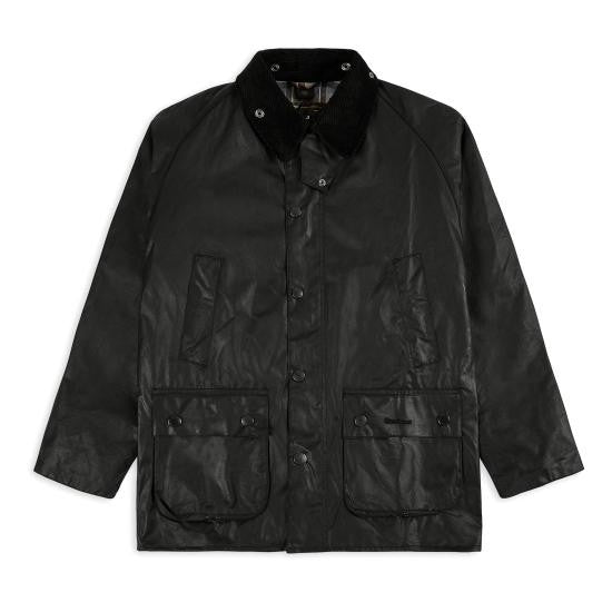 Barbour Matte Finish Waxed Cotton Jacket With Corduroy Collar