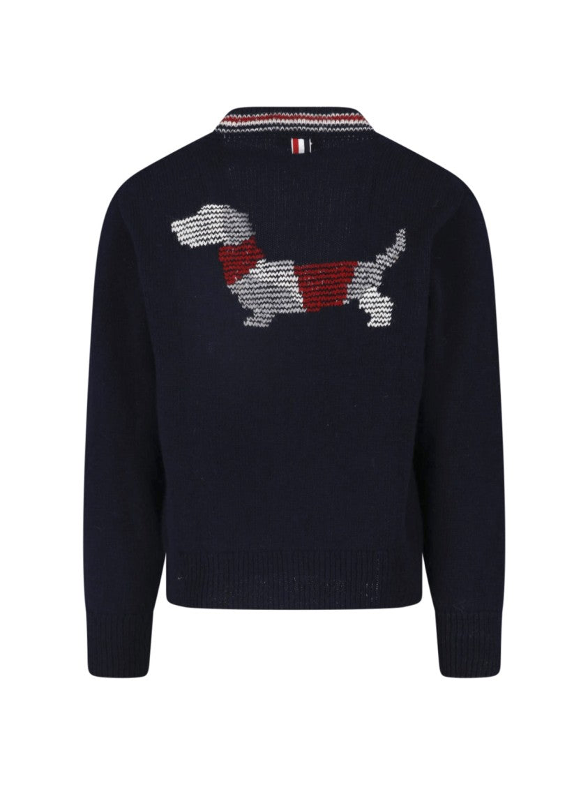 Thom Browne Navy Blue Hector Wool-Blend Cardigan