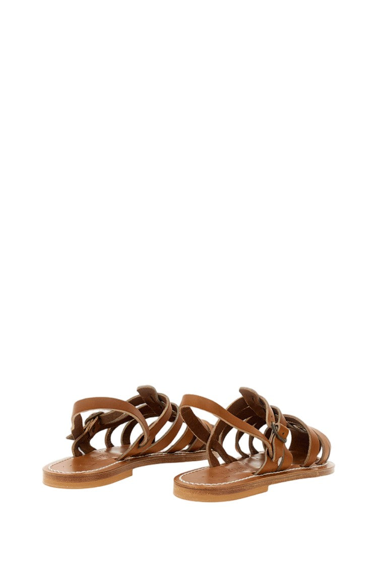K Jacques St Tropez Brown Picte Cage Sandals