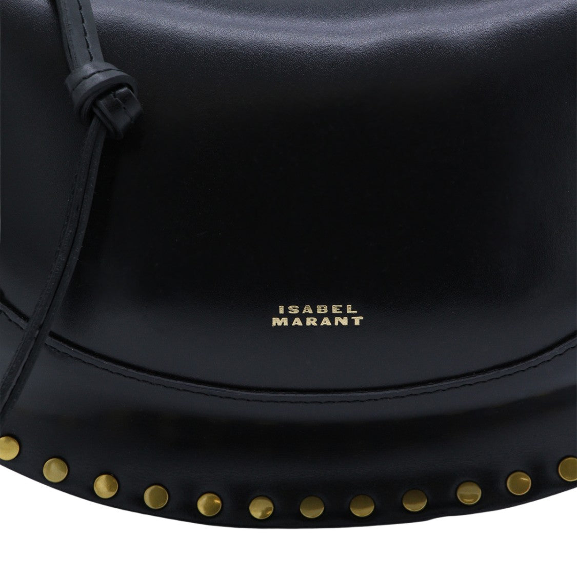 Isabel Marant Crescent-Shaped Black Shoulder Bag With Gold-Tone Accents