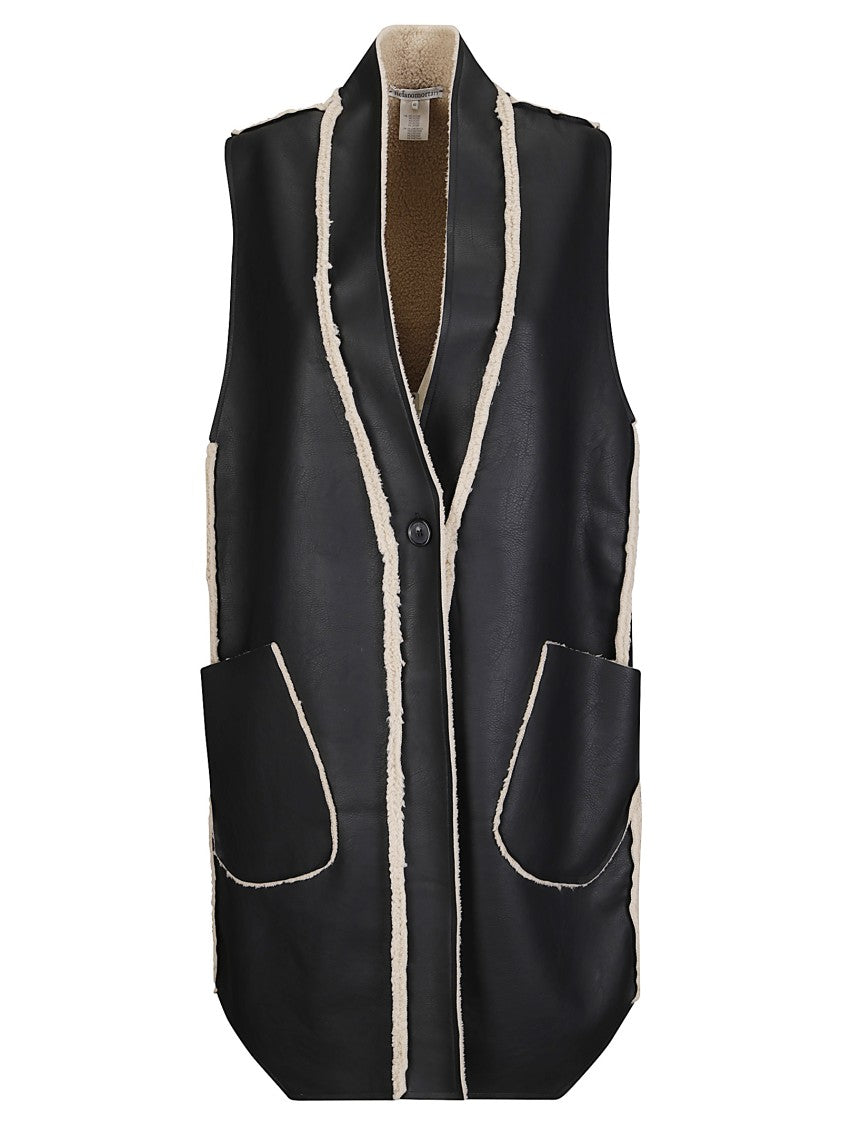Stefano Mortari Long Sheepskin-Effect Vest In Synthetic Material