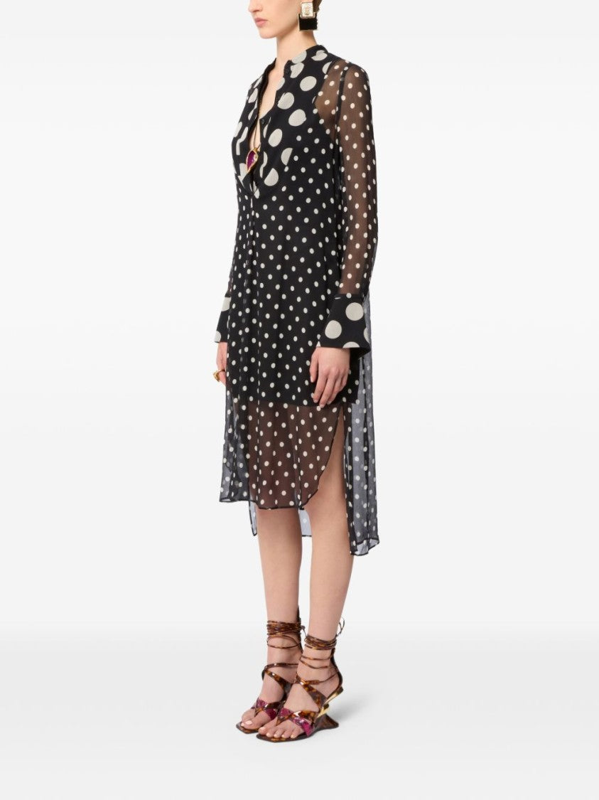 Nina Ricci Polka Dot Slip Midi Cotton Dress