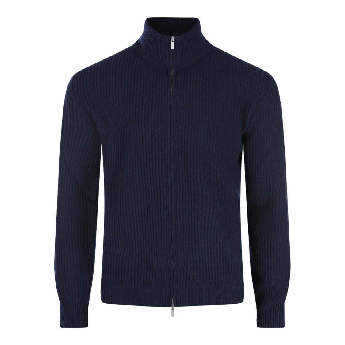 Lardini Ribbed Knit Sweater With High Stand Collar