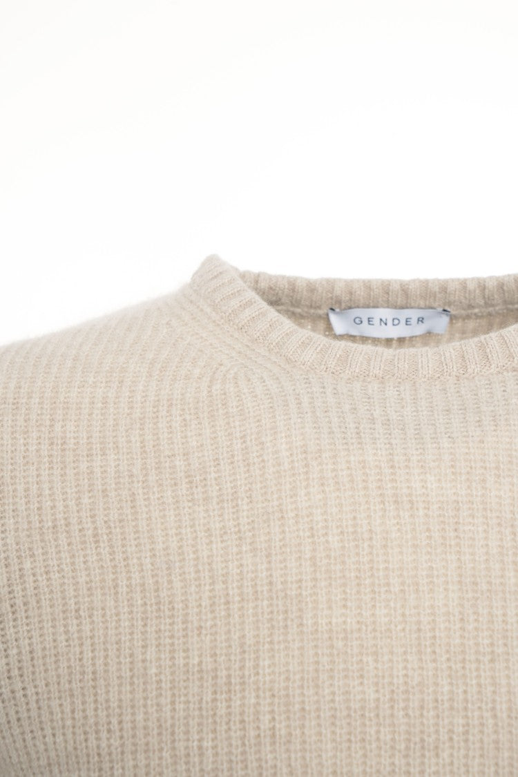 Gender Ribbed Knit Sweater
