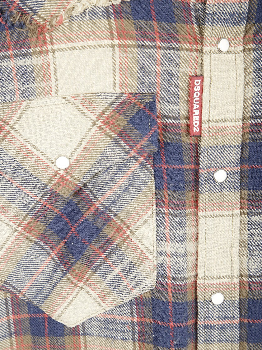 Dsquared2 Plaid Button-Down Shirt With Chest Pockets