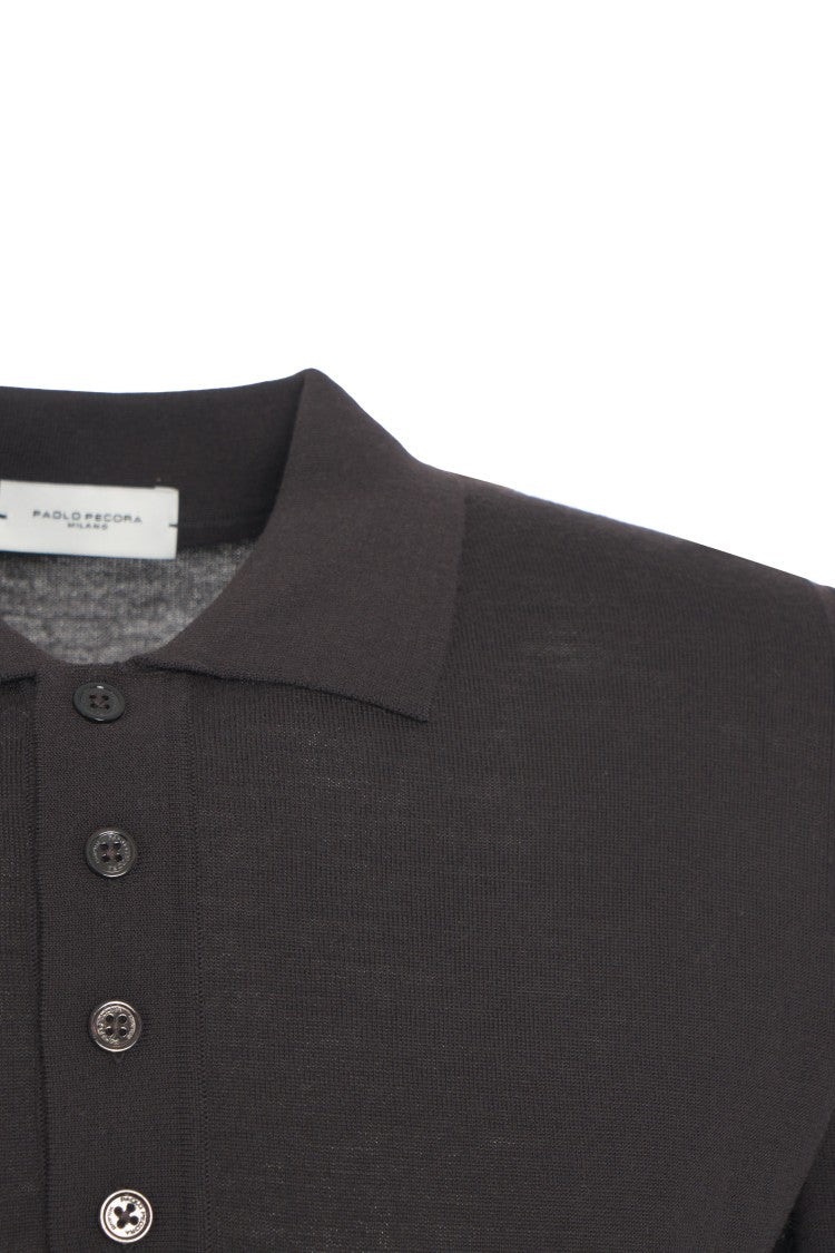 Paolo Pecora Long Sleeve Black Polo Shirt