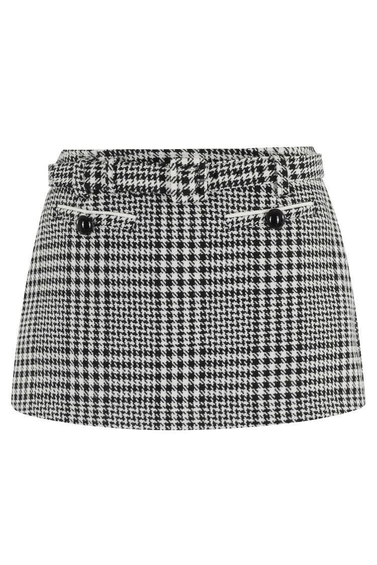 Self-Portrait Houndstooth Mini Skirt