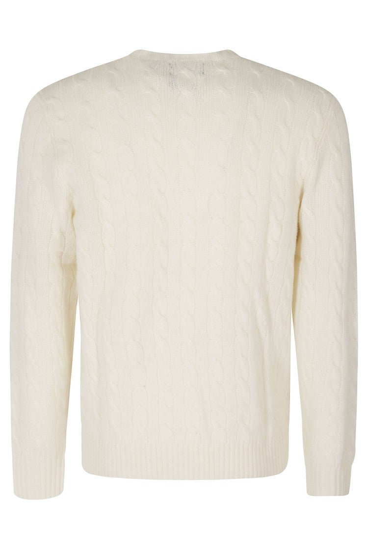 Polo Ralph Lauren Cream Cable Knit Wool-Cashmere Pullover Sweater