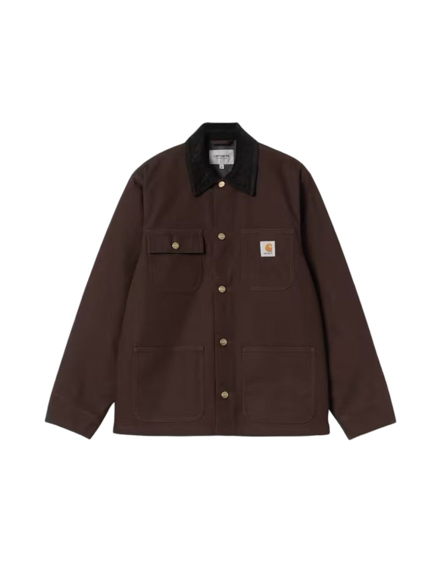 Carhartt Wip Sturdy Dark Brown Jacket With Black Collar