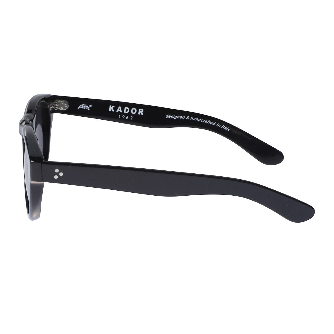Kador Kosmo/N Glossy Black Rounded Sunglasses With Silver Dot Accents