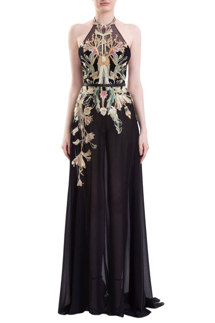 Saiid Kobeisy Embroidered Georgette Dress