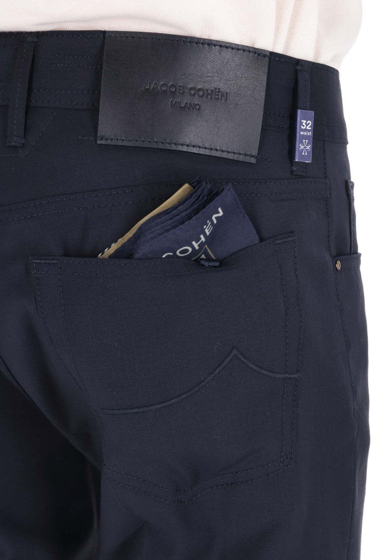 Jacob Cohen Blue Bard Fresco Wool Pants
