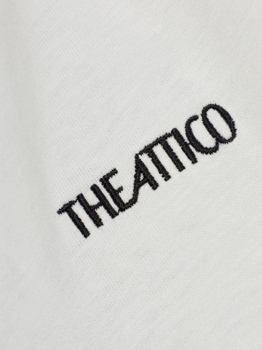 The Attico White T-Shirt With Subtle Embroidery