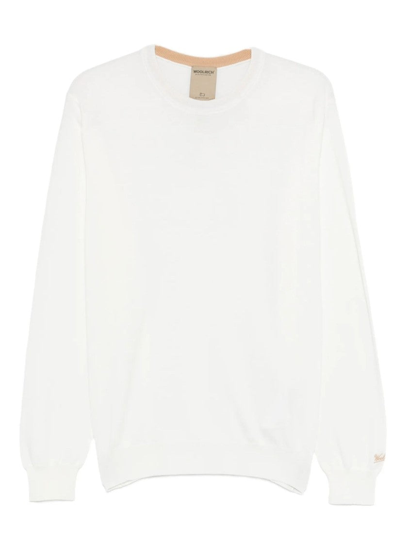 Woolrich Plain Cotton Classic Crew Neck Sweater