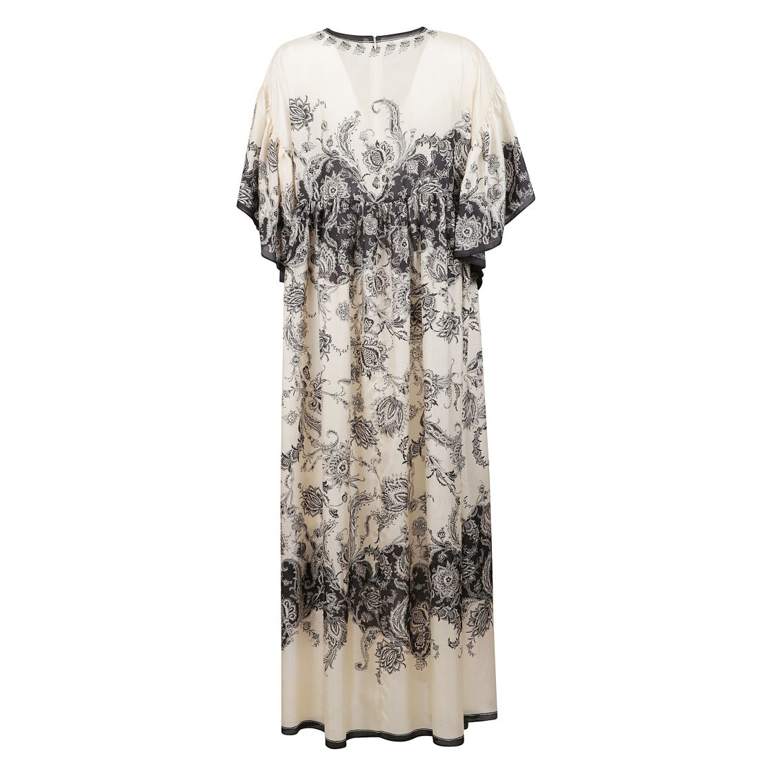 Zimmermann Long Silk Dress With Contrasting Floral Print And Ruching