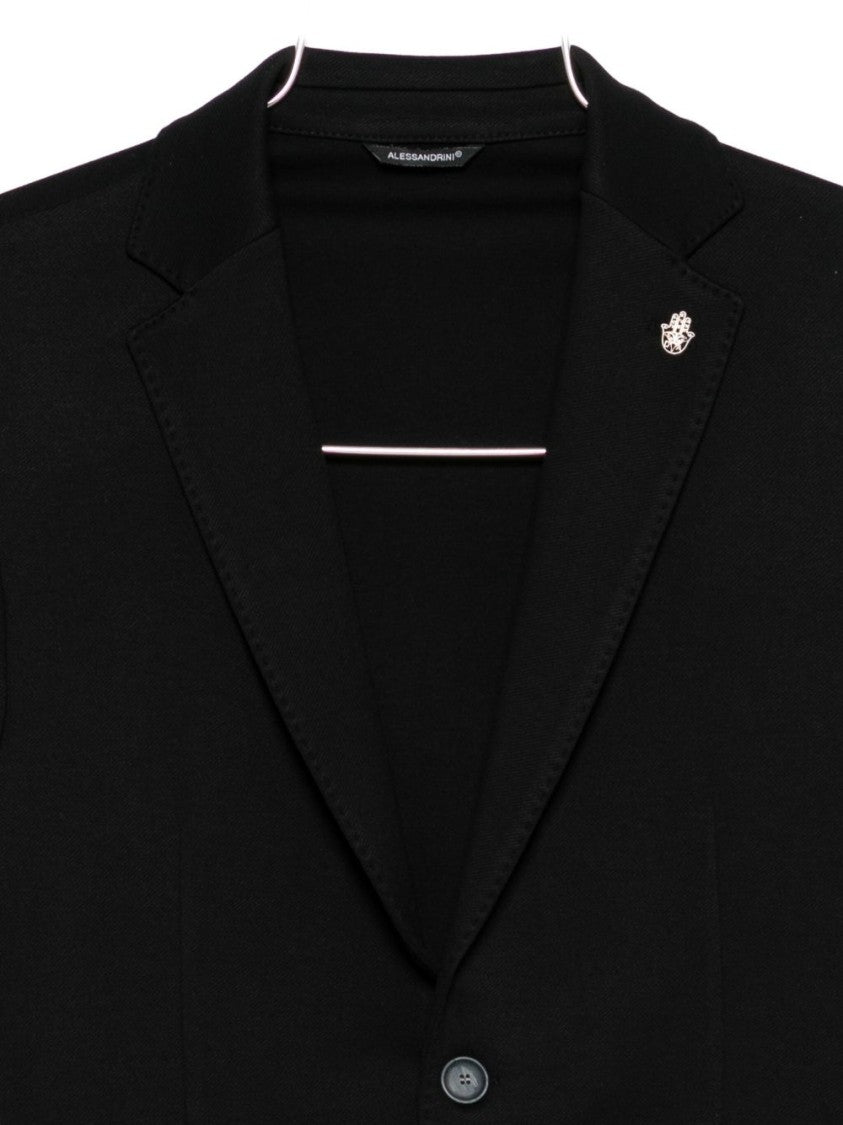 Daniele Alessandrini Tailored Black Blazer With Two-Button Closure
