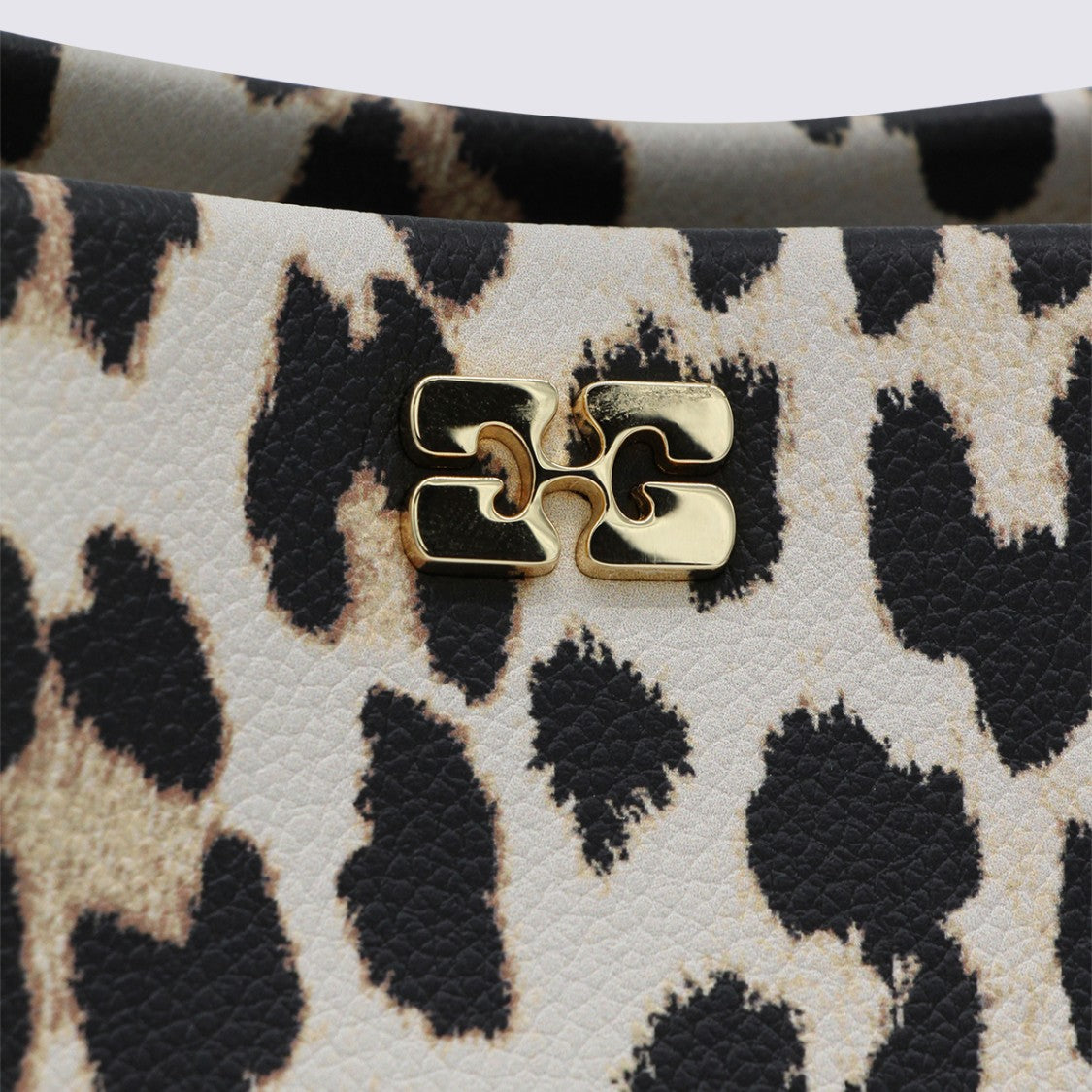 Ganni Leopard Top Handle Bag