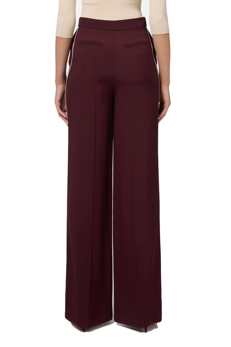 Elisabetta Franchi Red Wide-Leg Trousers With High Waist