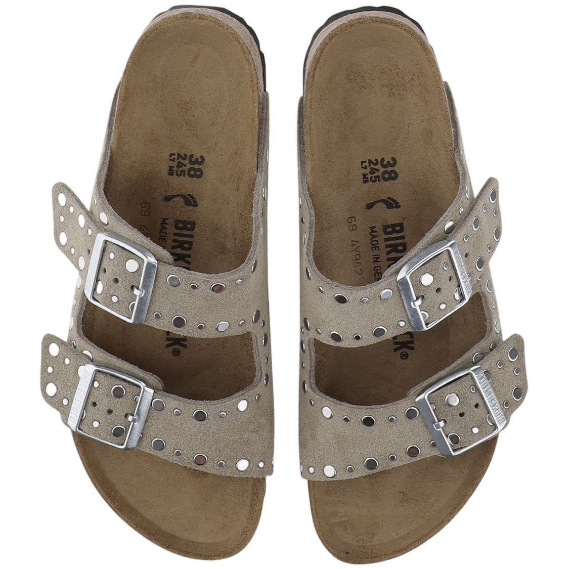 Birkenstock Arizona Rivet Sandals With Suede Upper And Adjustable Straps