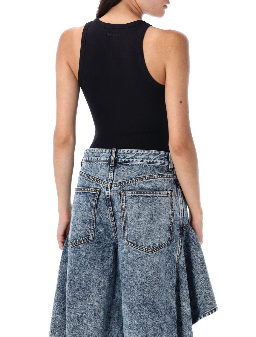 Alaïa Sculpting-Rib Jersey Bodysuit