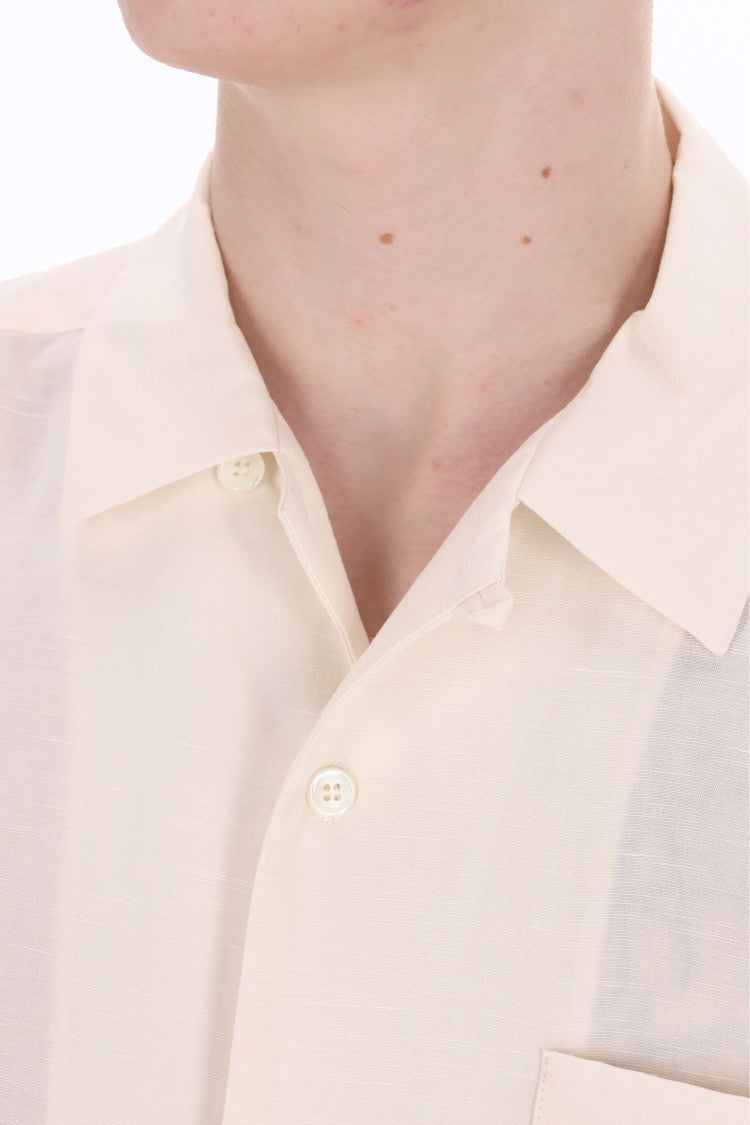 A.P.C. Viscose-Linen Bowling Collar Shirt