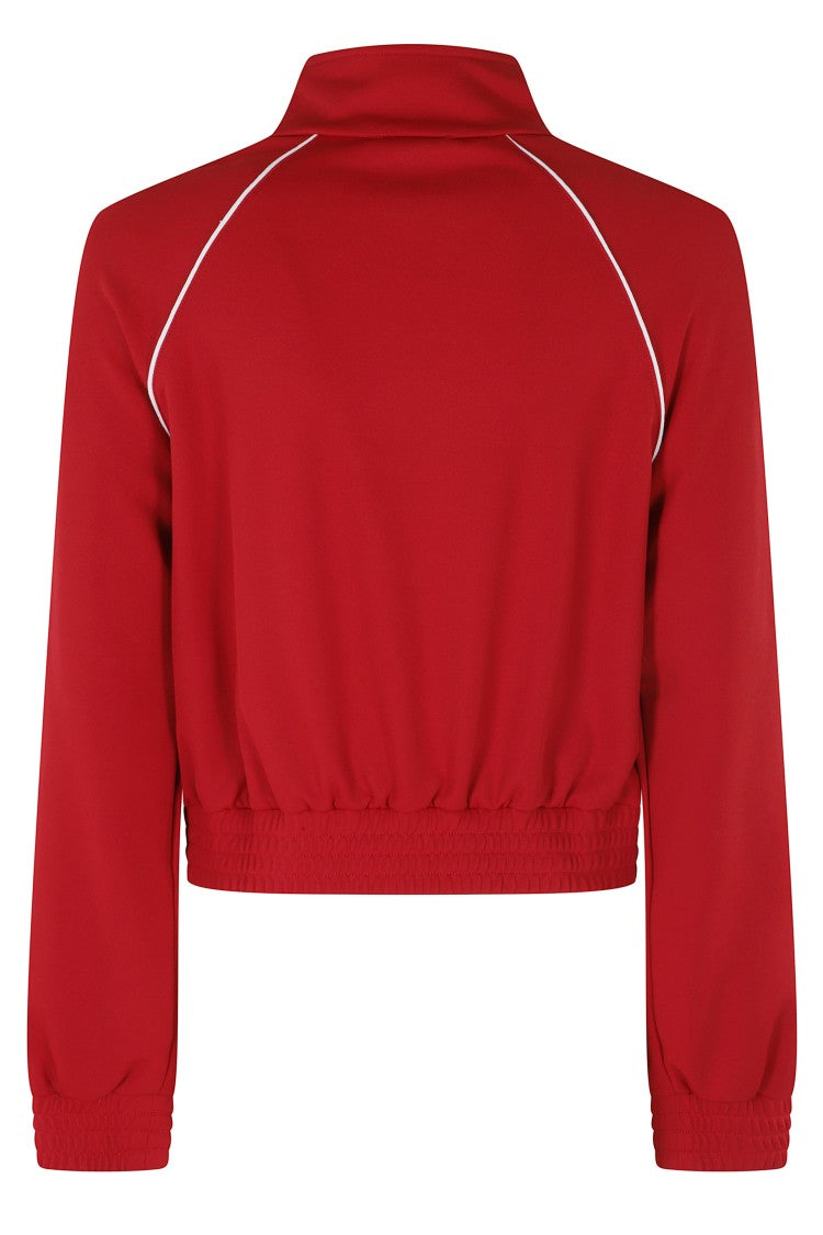 Sporty And Rich Red Signature Logo Embroidered Zip Coolmax Track Jacket