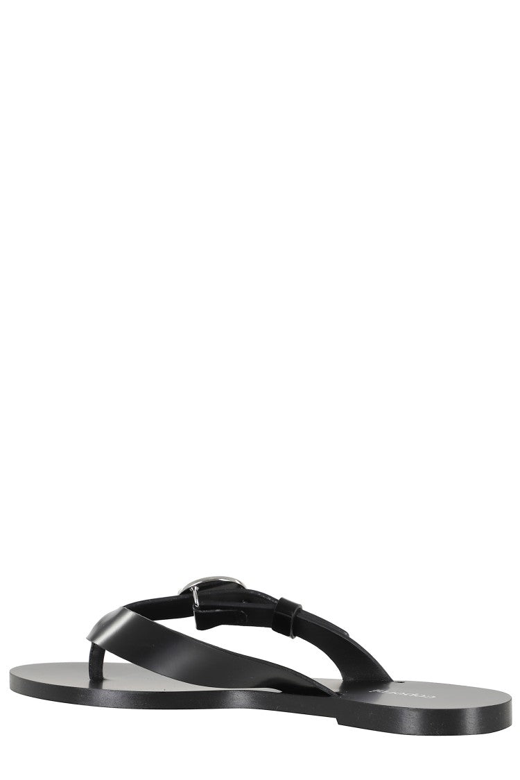 Coperni Black C Logo Flip Flops Side-Logo Leather Sandals