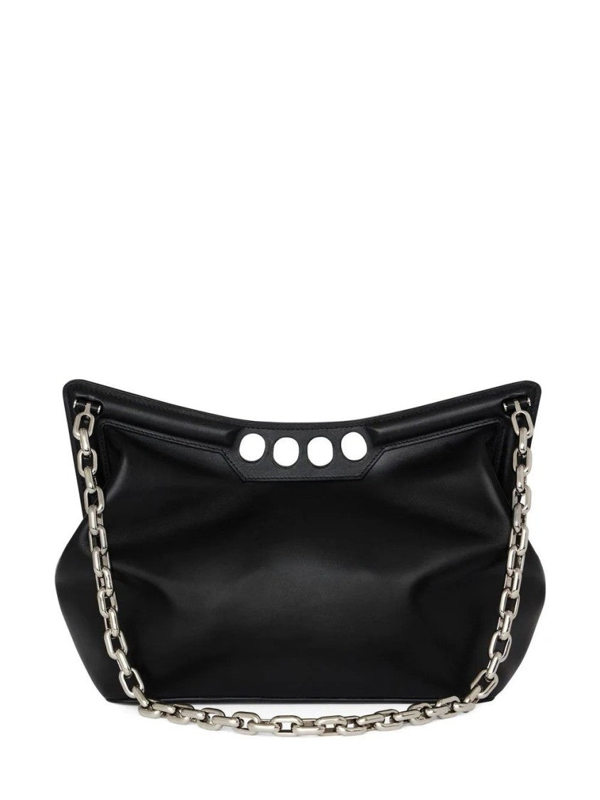 Alexander Mcqueen Structured Black Leather Bag With Refined Finish
