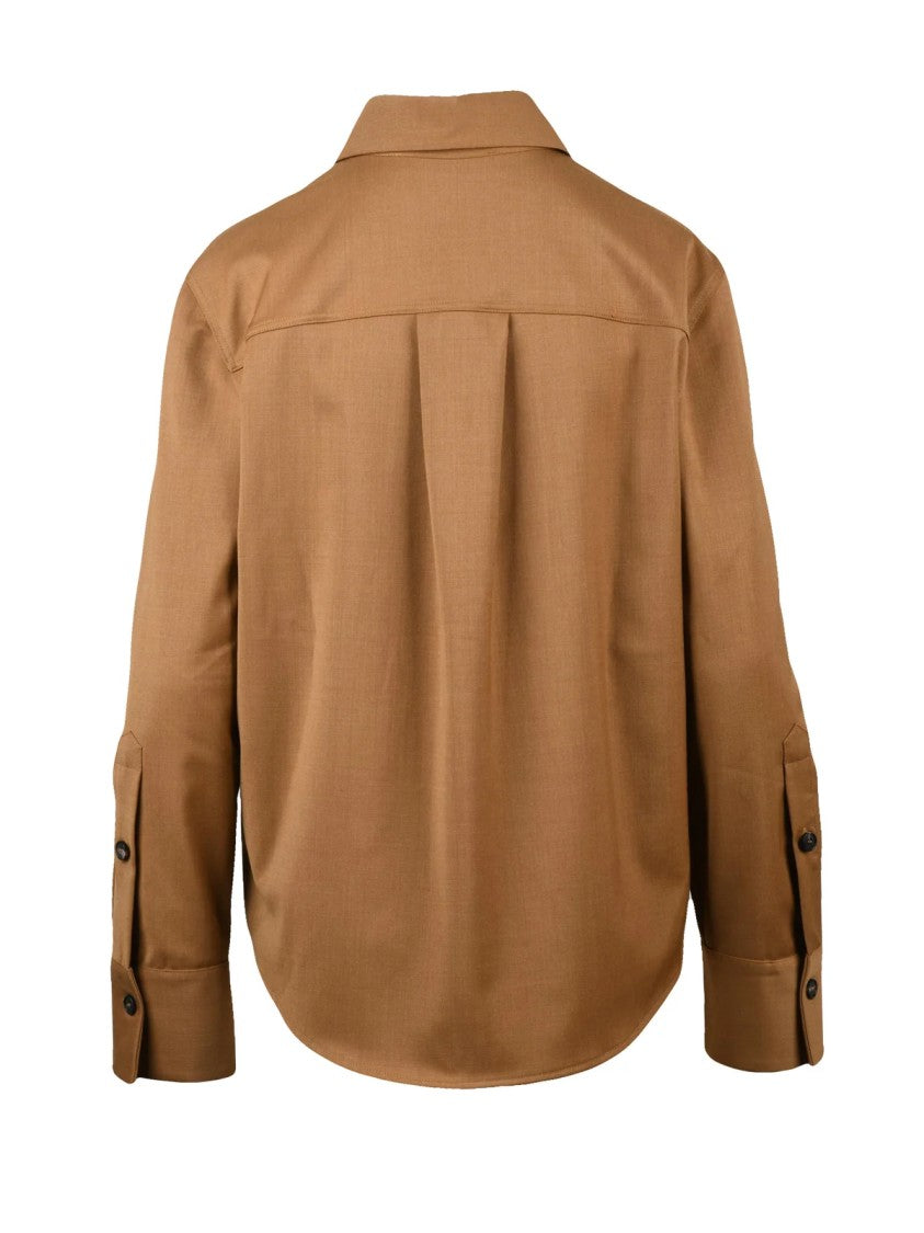 Tela Caramel Modern Fit Virgin Wool-Blend Shirt