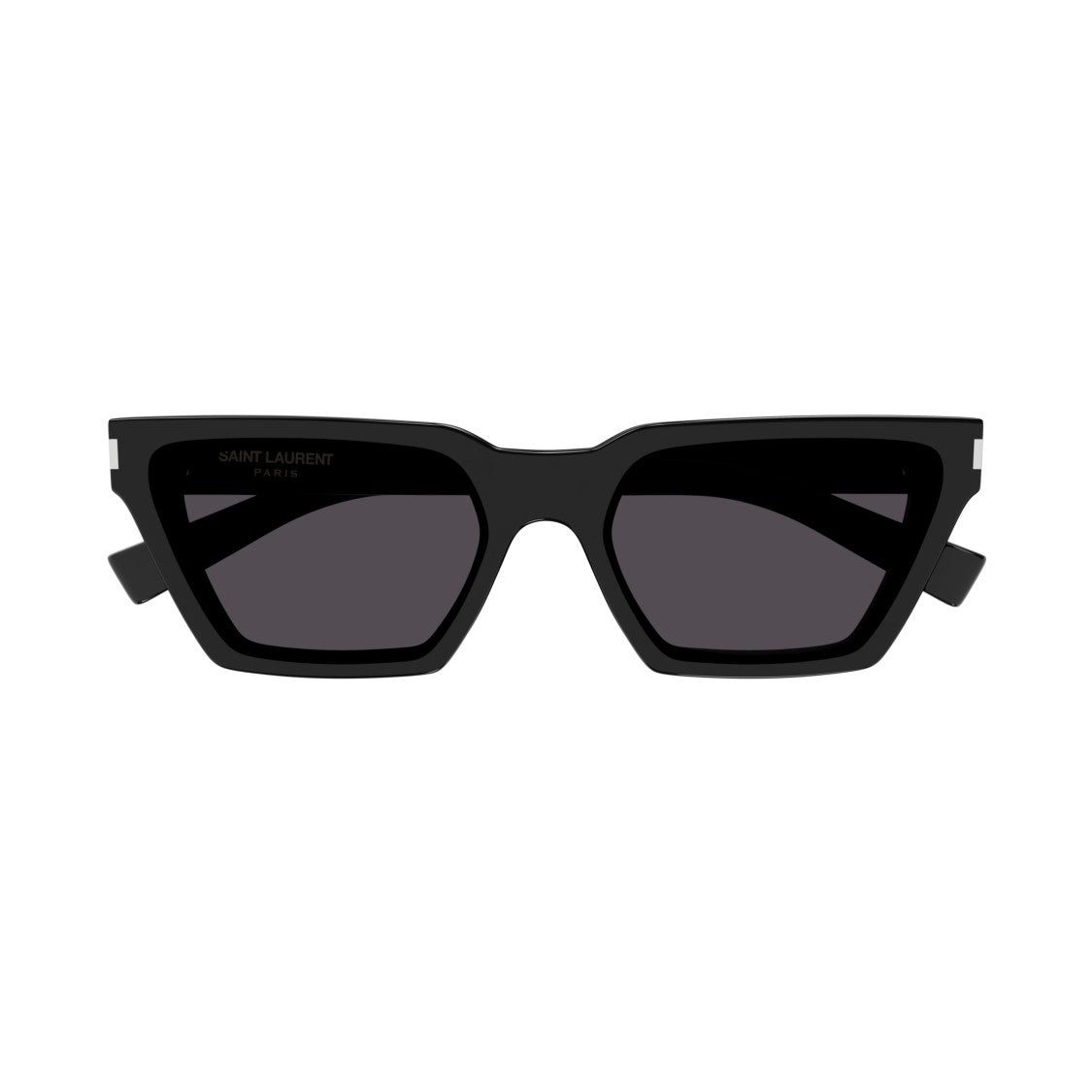 Saint Laurent Angular Rectangular Sunglasses With Glossy Black Frame