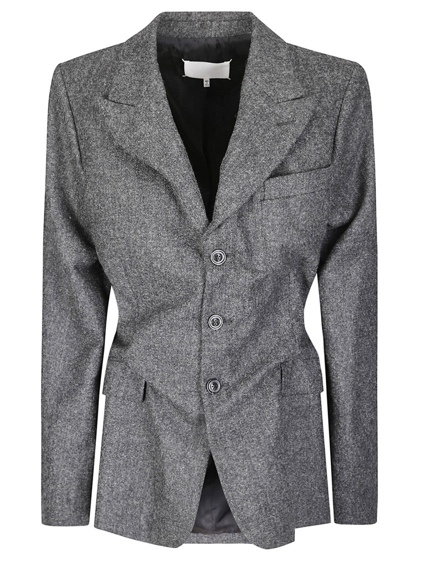 Maison Margiela Tailored Wool Jacket With Clean Lines And Traditional Collar