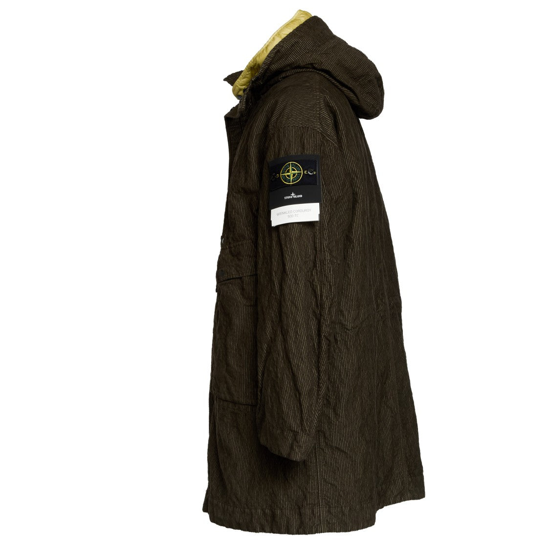 Stone Island Military Green Wrinkled Corduroy Parka