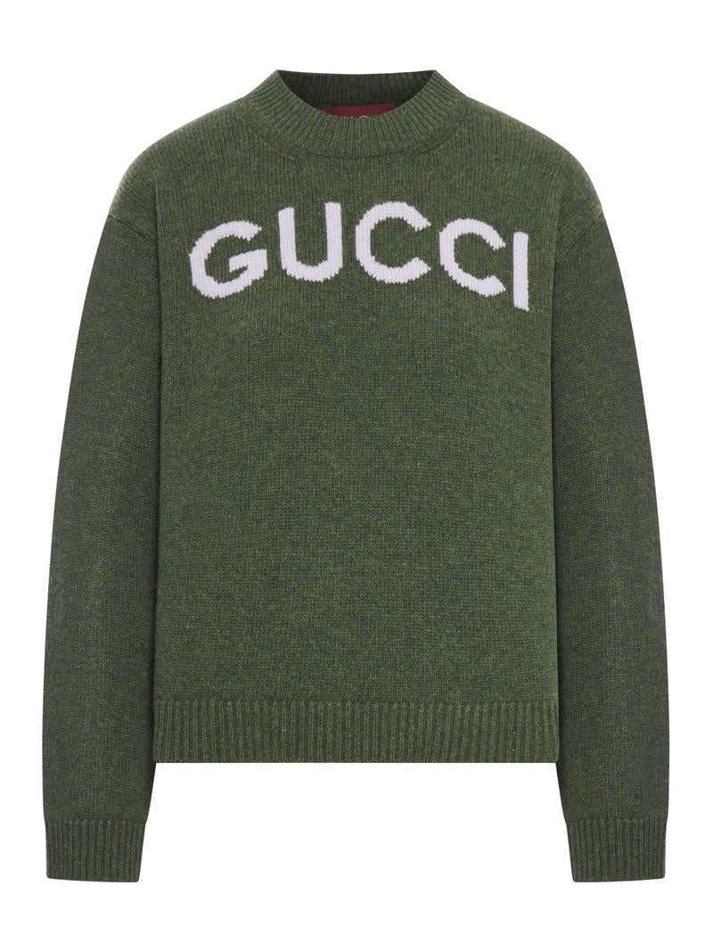 Gucci Classic Fit Green Wool Sweater