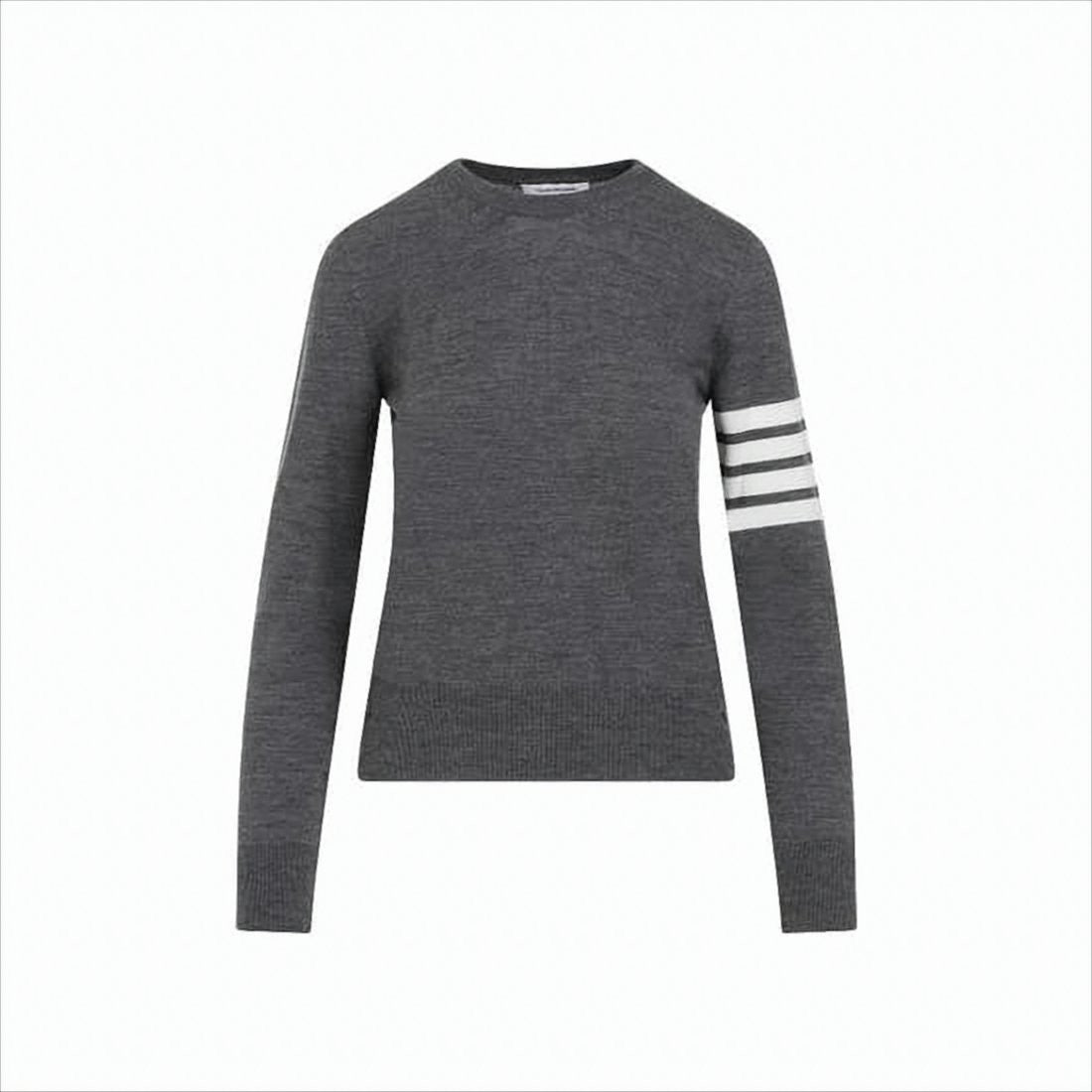 Thom Browne Relaxed-Fit Merino Wool Sweater With Signature Four Stripes
